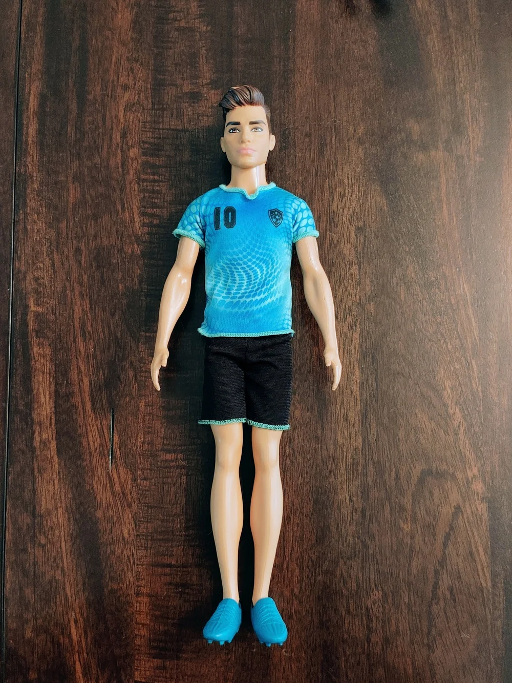 Mattel Ken Doll Blue Teal Soccer Shirt